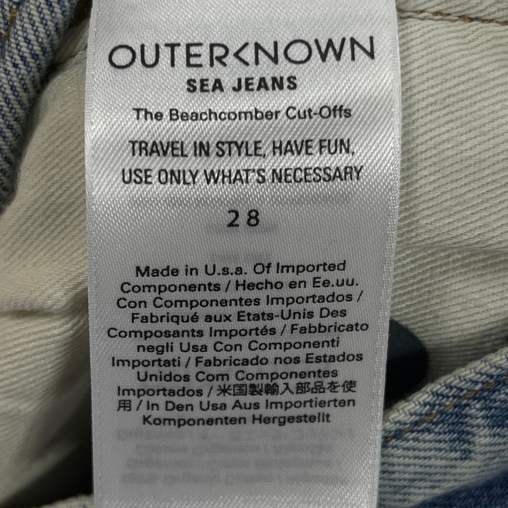Outerknown Jean Shorts Womens 28 Blue The Beachcomber Cut-Offs Sea Denim Organic - Picture 5 of 11
